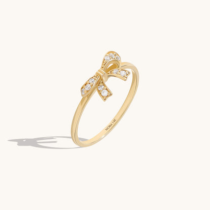 Pave Ribbon Ring in Gold