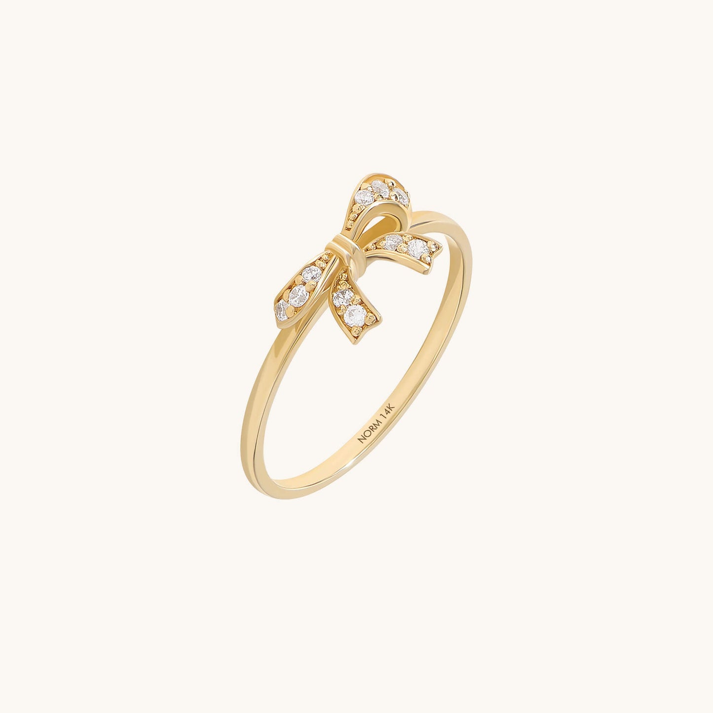 Pave Ribbon Ring in Gold