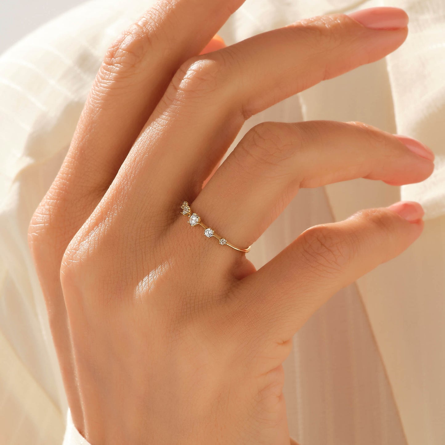 Pave Solitaire Ring in Gold