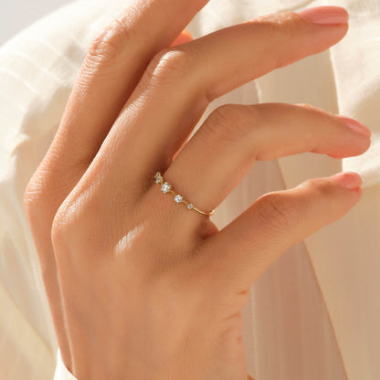 Pave Solitaire Ring in Gold