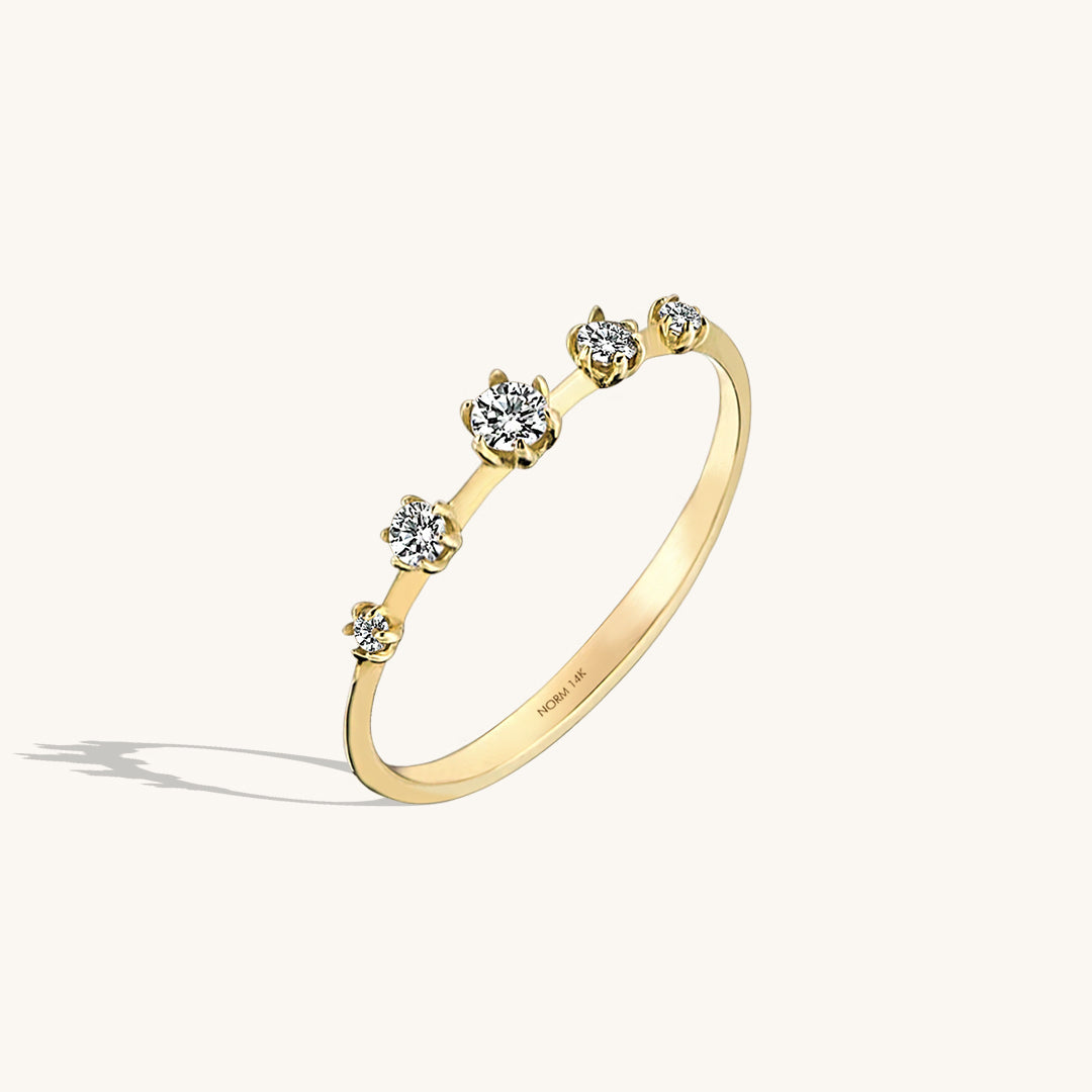 Pave Solitaire Ring in Gold