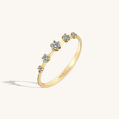 Pave Solitaire Ring in Gold