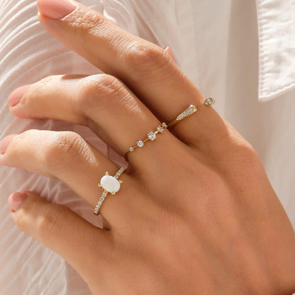 Pave Solitaire Ring in Gold