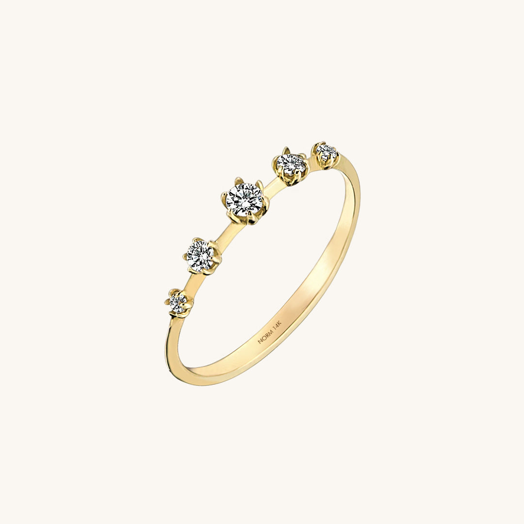 Pave Solitaire Ring in Gold