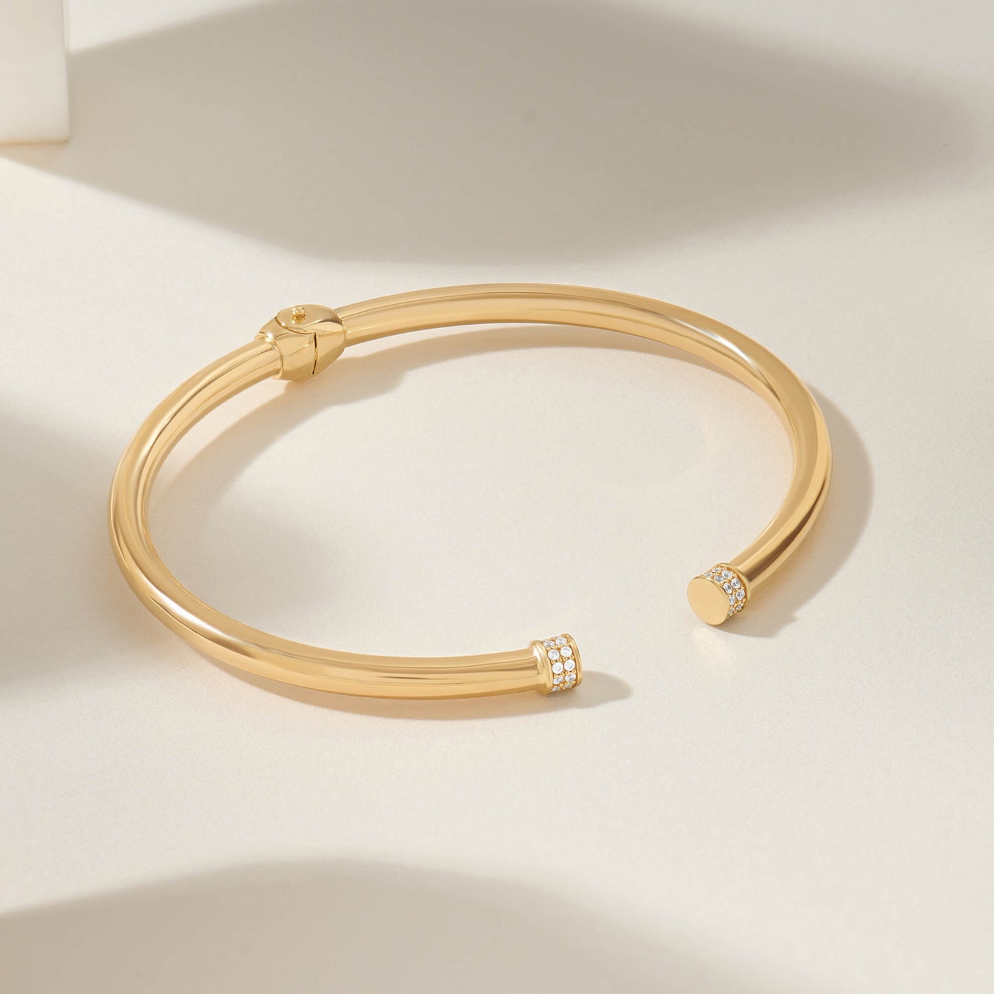 Pave Tip Cuff Bracelet in Gold