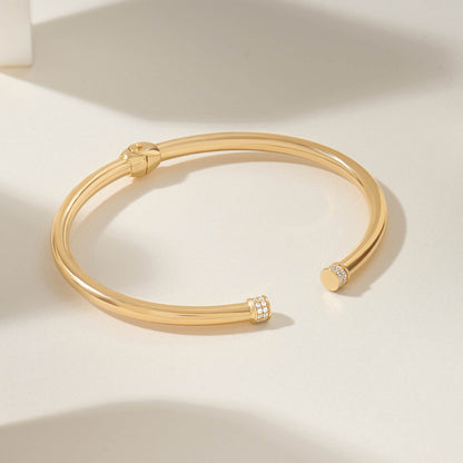 Pave Tip Cuff Bracelet in Gold