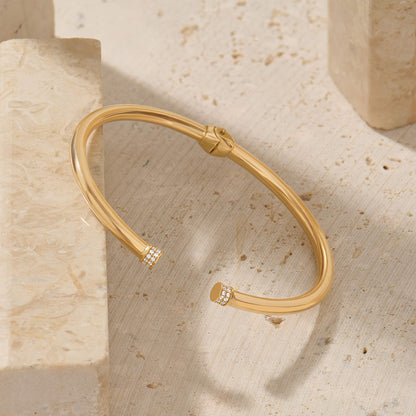 Pave Tip Cuff Bracelet in Gold