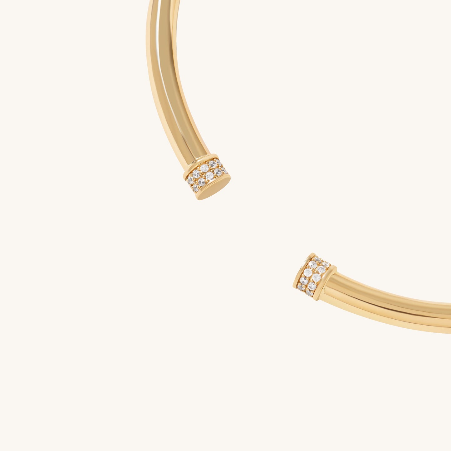 Pave Tip Cuff Bracelet in Gold