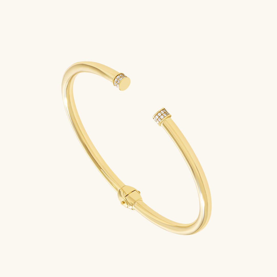 Pave Tip Cuff Bracelet in Gold