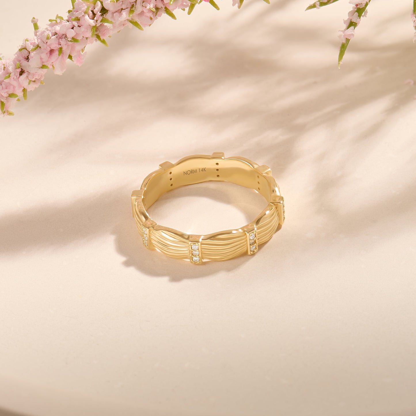 Pave Willow Ring in Gold