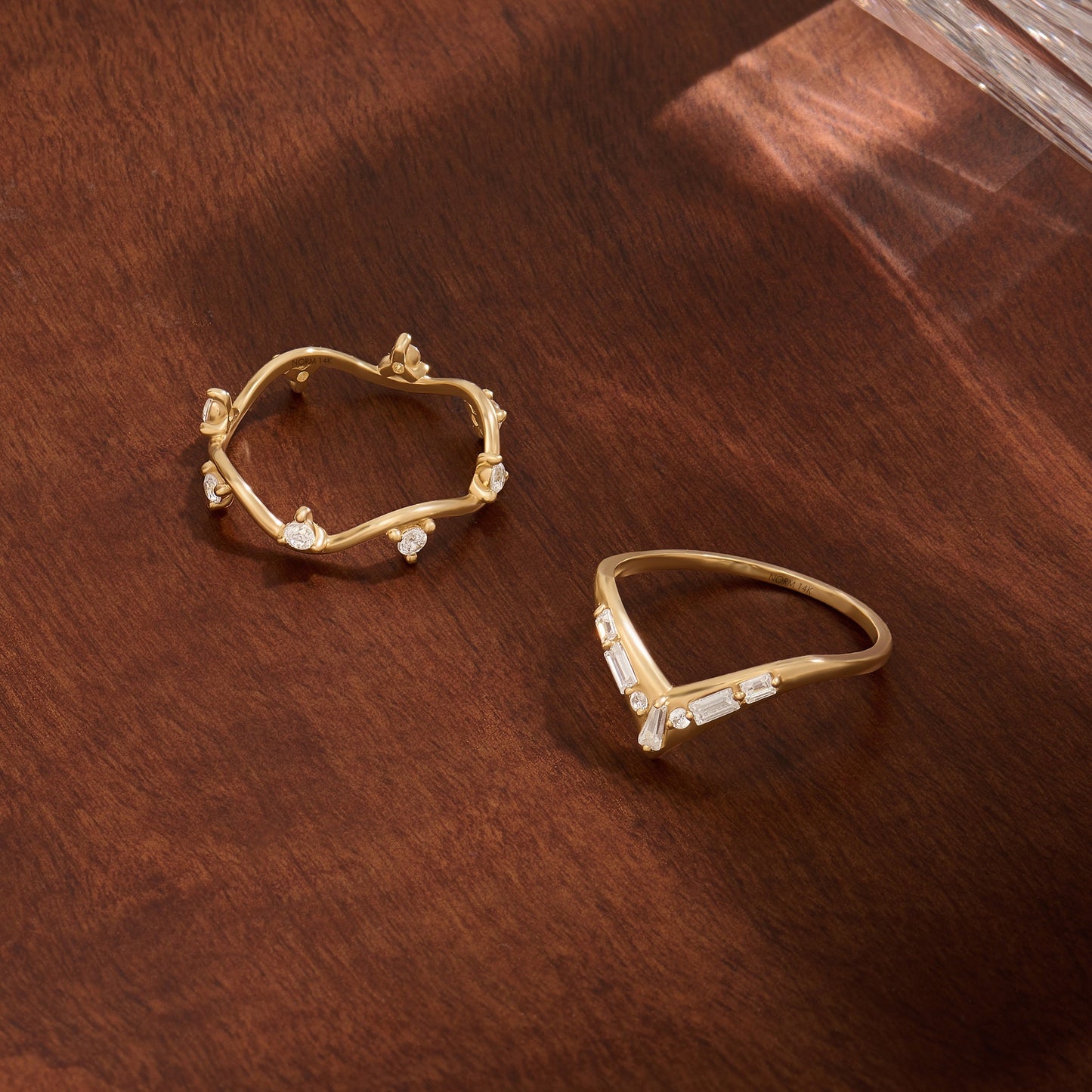 Pave Wishbone Ring in Gold
