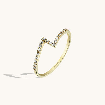 Paved Lightning Ring in Gold