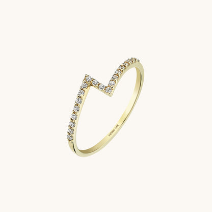 Paved Lightning Ring in Gold