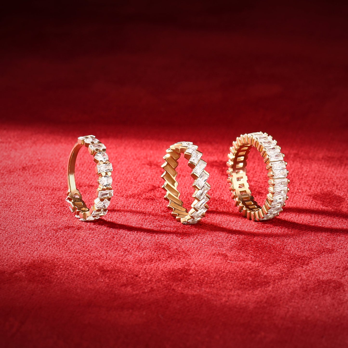 Pear Baguette Half Eternity Ring in Gold