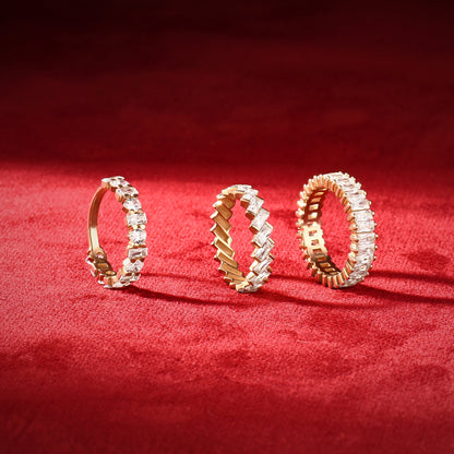 Pear Baguette Half Eternity Ring in Gold