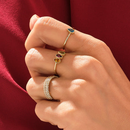 Pear Birthstone Ring in Gold