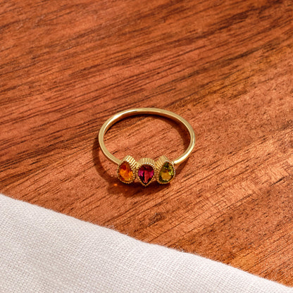 Pear Birthstone Ring in Gold