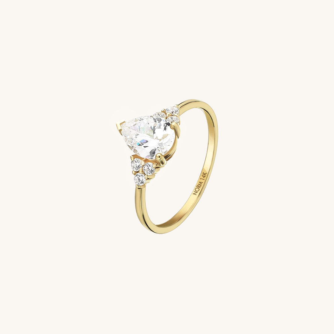 Pear Engagement Ring in Gold