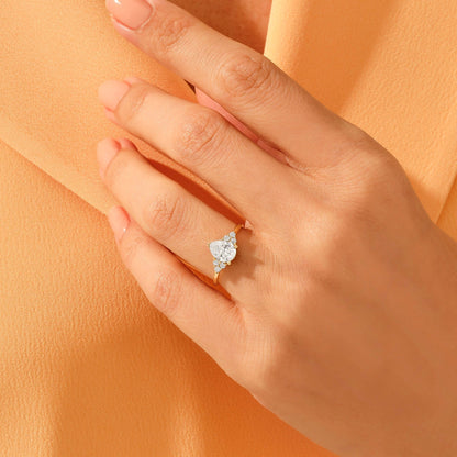 Pear Moissanite Engagement Ring in Gold