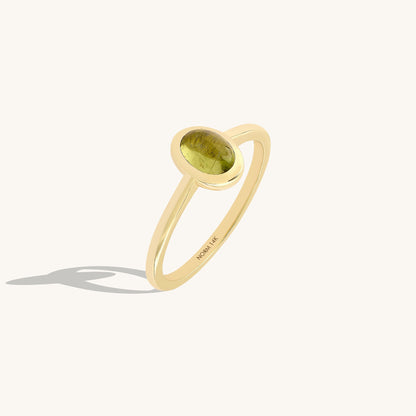 Peridot Bezel Solitaire Ring in Gold