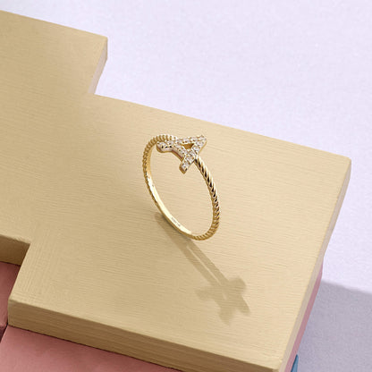 Personalized Letter Ring in Gold
