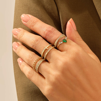 Petite Cross Ring in Gold