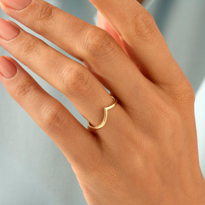 Wishbone Stacking Ring in Gold