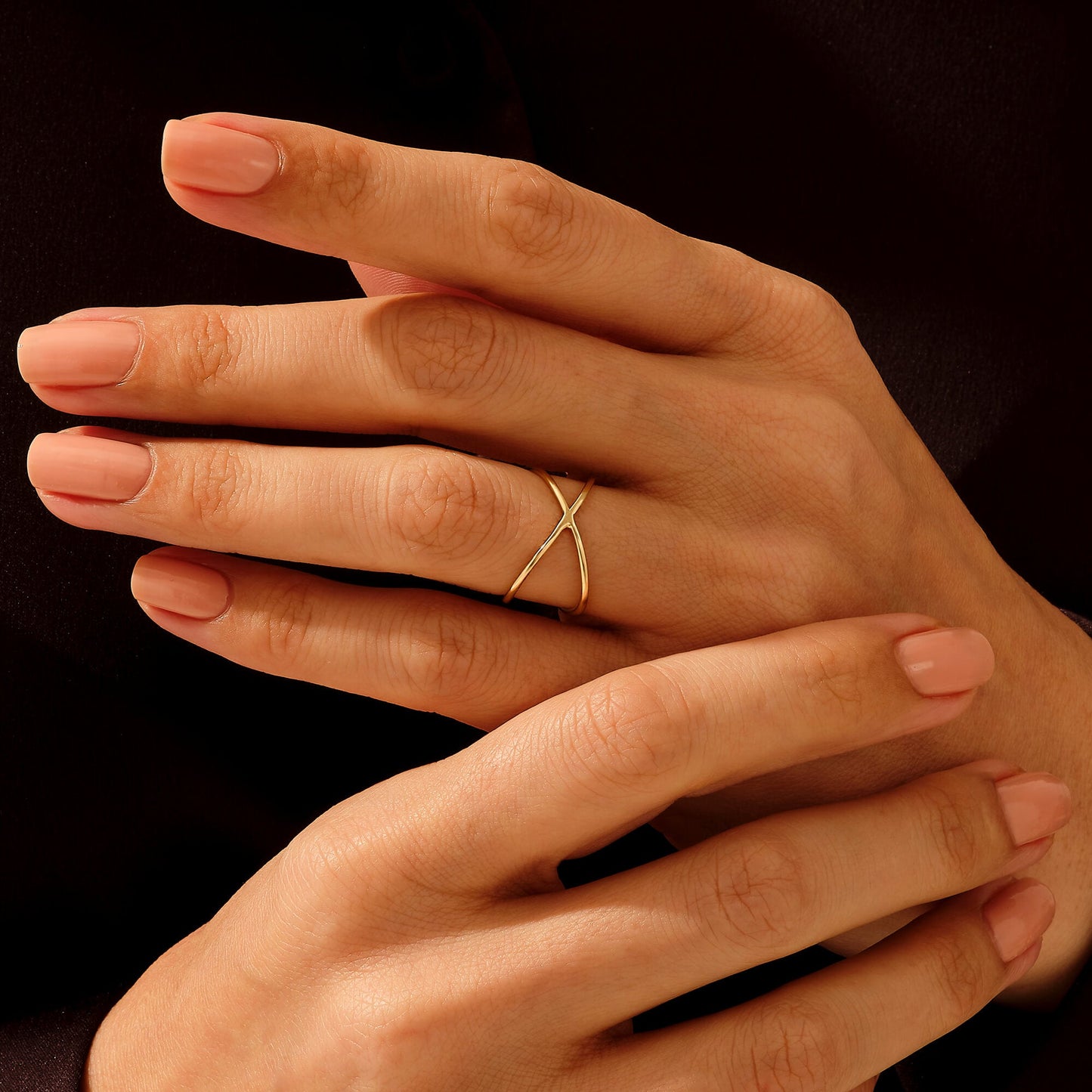 Plain X Ring in Gold