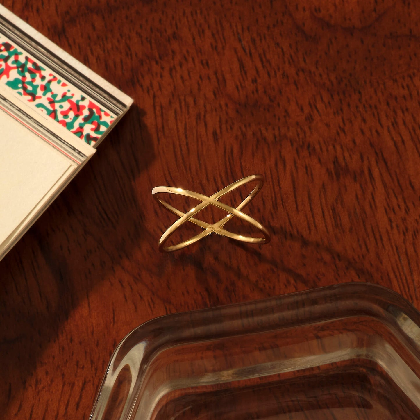 Plain X Ring in Gold