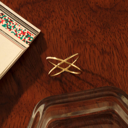 Plain X Ring in Gold