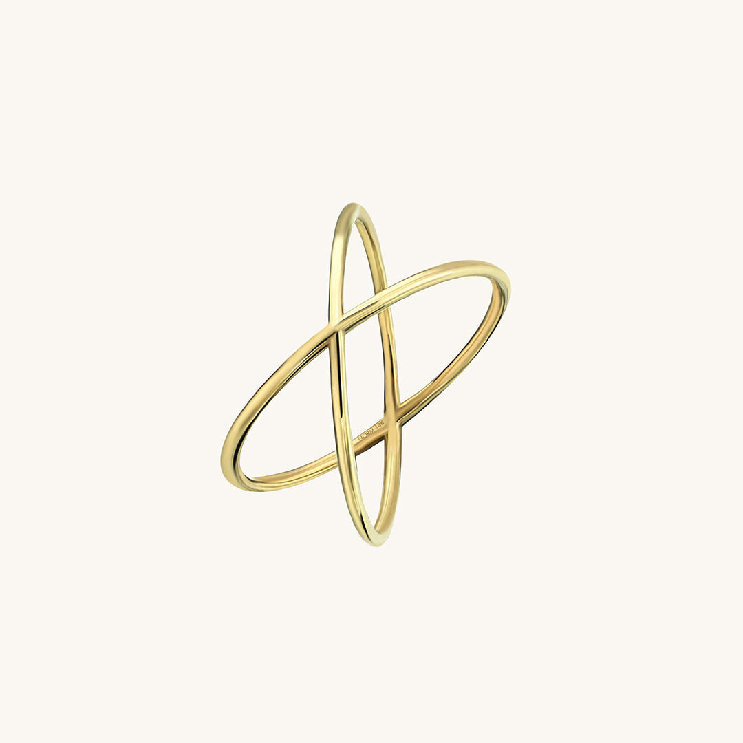 Plain X Ring in Gold
