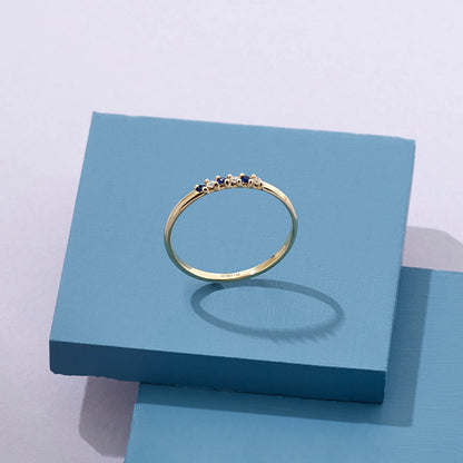 Premium Night Blue Band Ring in Gold