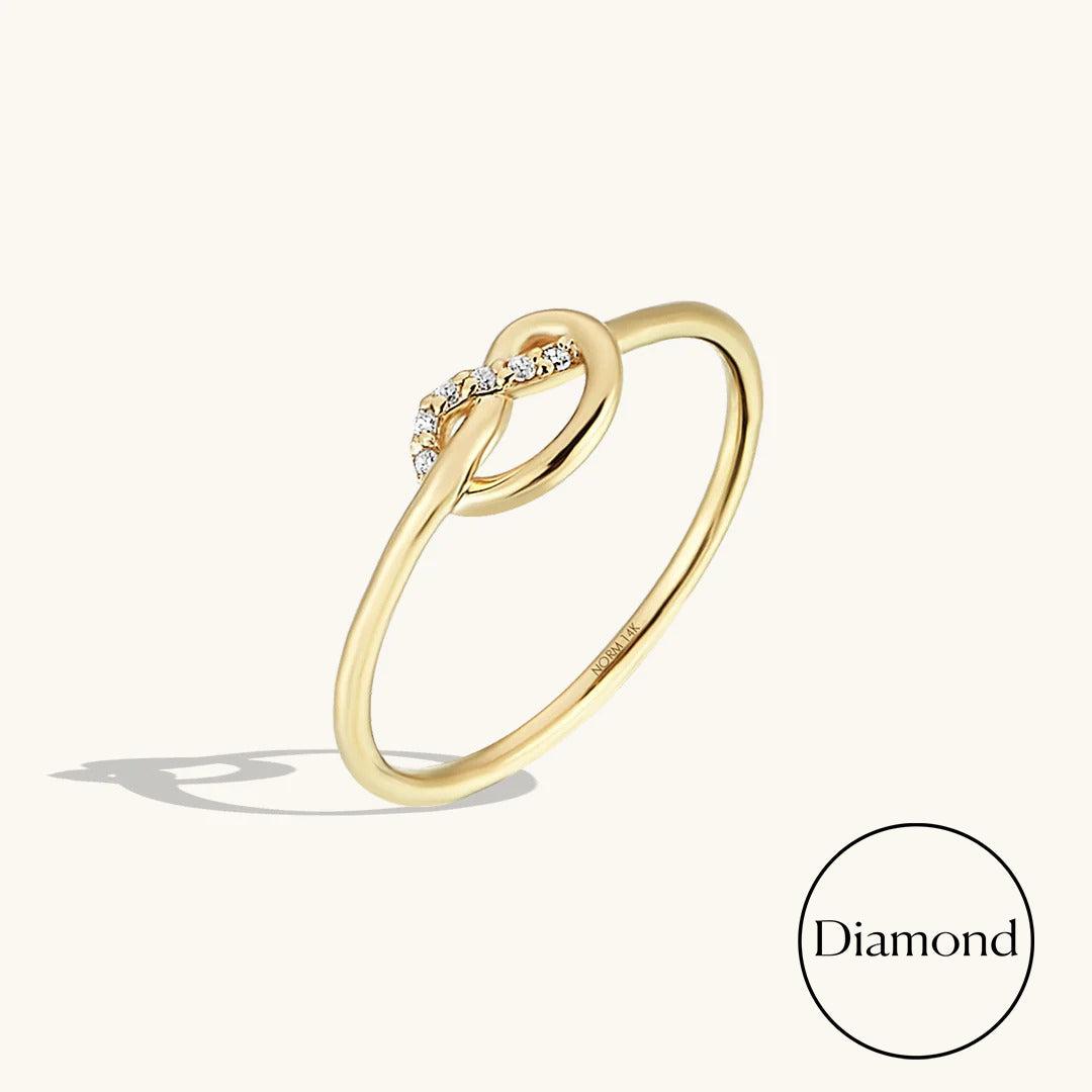 Premium Diamond Knot Ring in Gold