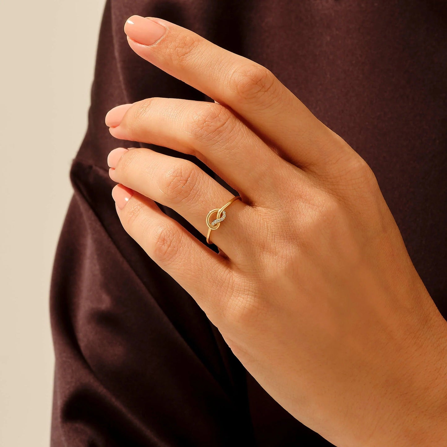 Premium Diamond Knot Ring in Gold