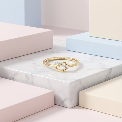 Premium Diamond Knot Ring in Gold