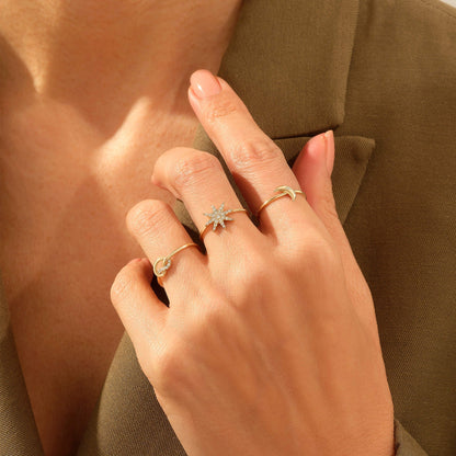 Premium Diamond Knot Ring in Gold