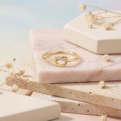 Premium Diamond Knot Ring in Gold