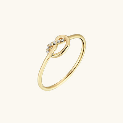 Premium Diamond Knot Ring in Gold