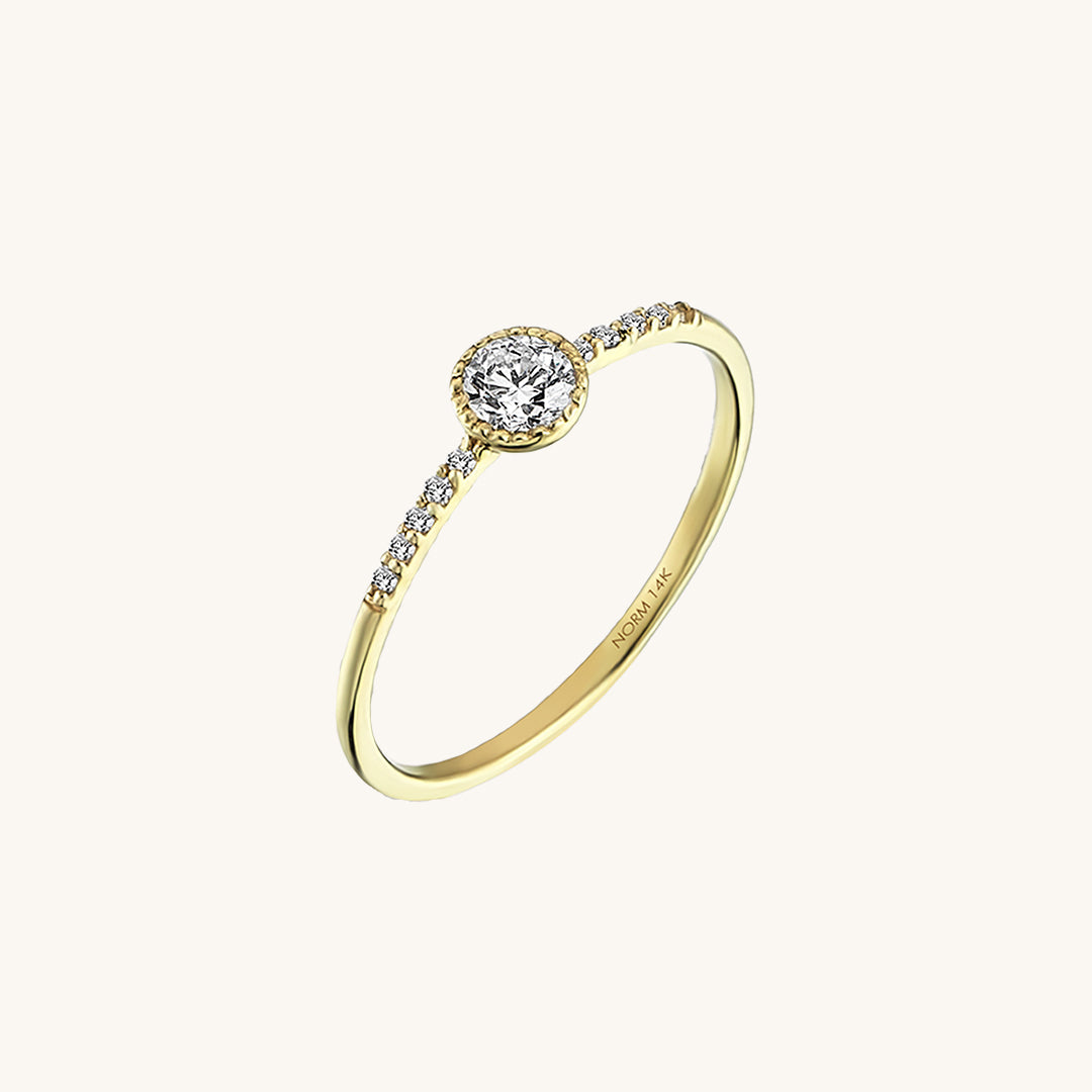 Premium Half Eternity Solitaire Ring in Gold