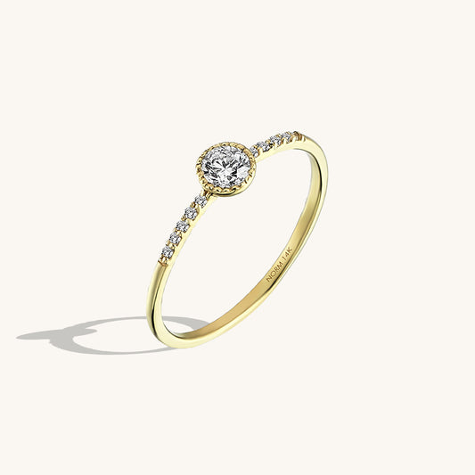 Premium Half Eternity Solitaire Ring in Gold