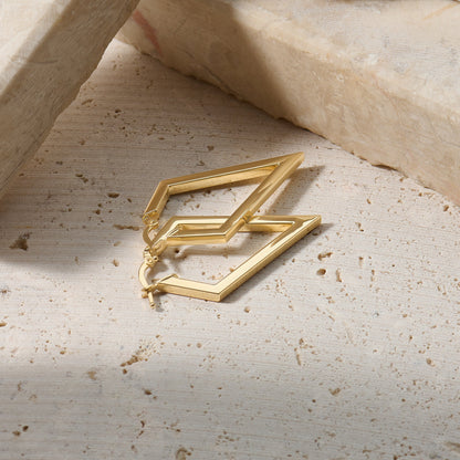Pyramid Earrings in Gold