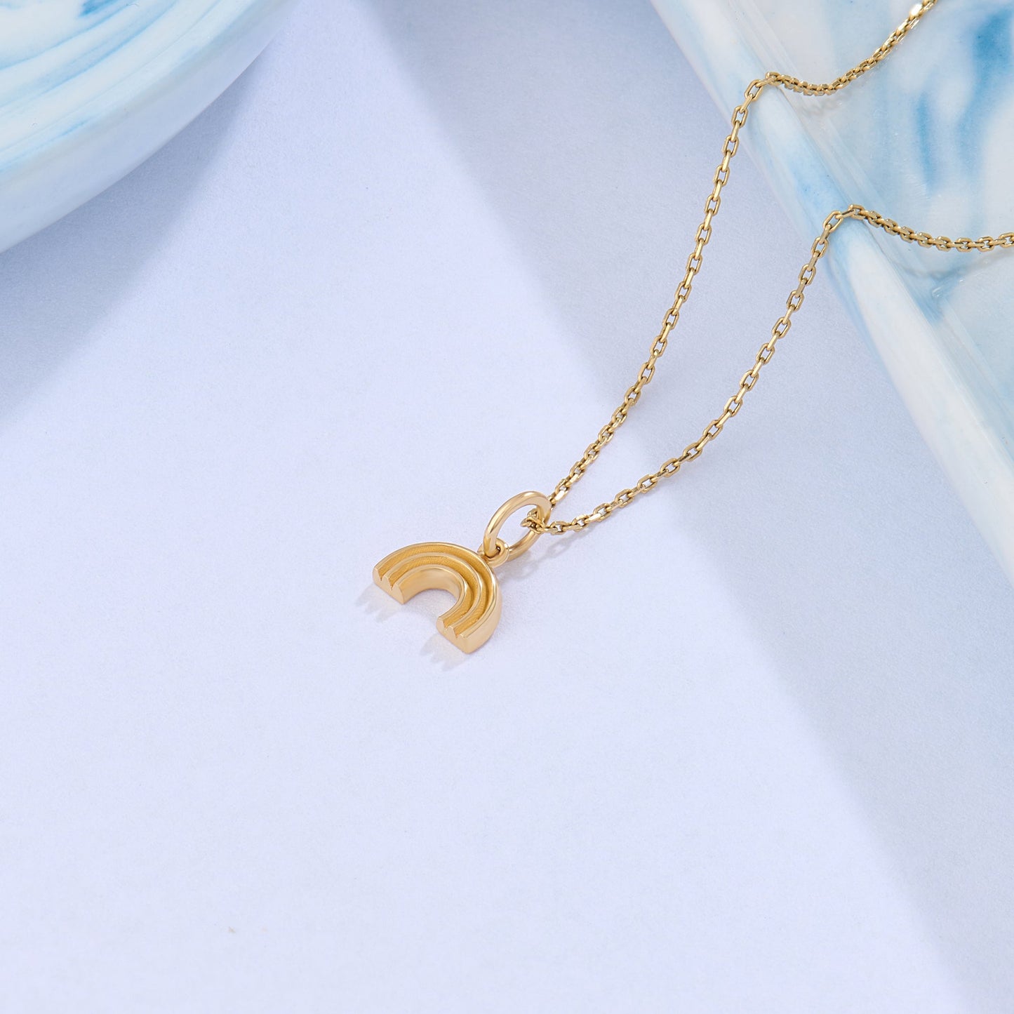 Rainbow Necklace in Gold