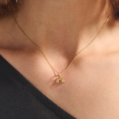 Rainbow Necklace in Gold