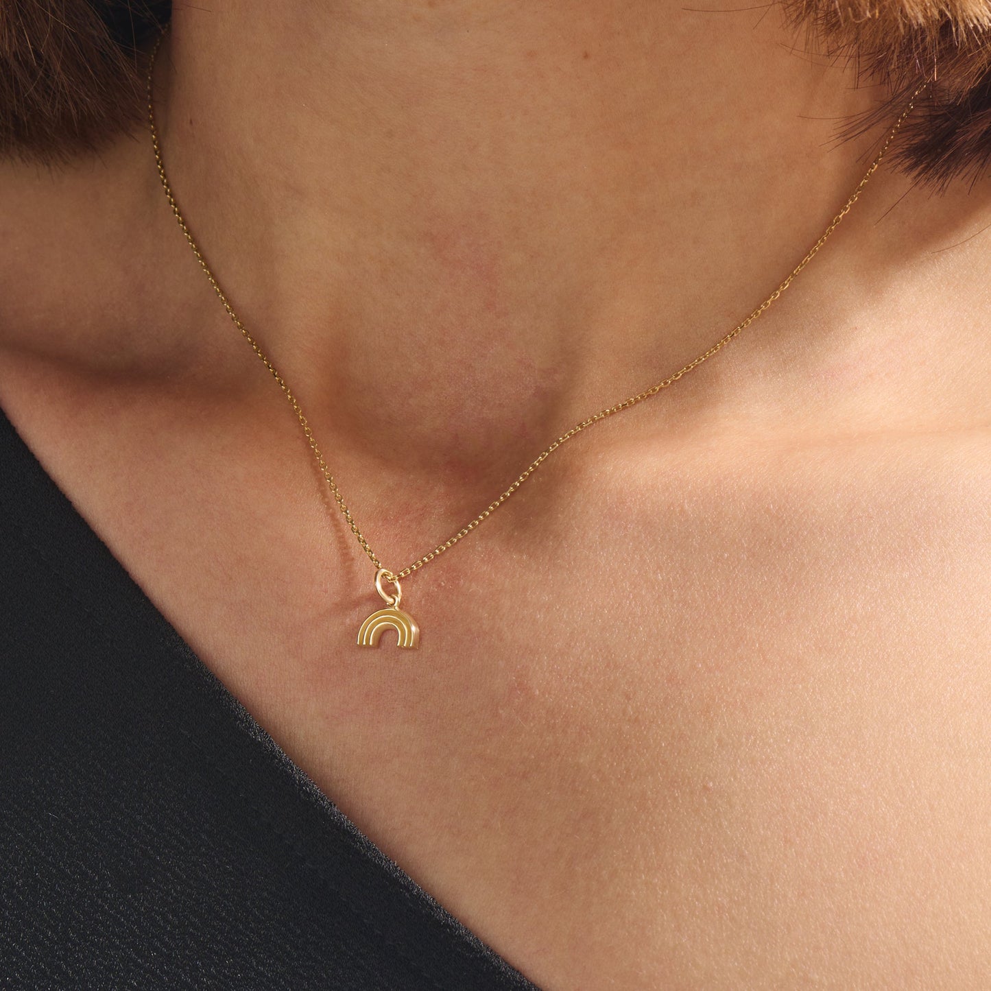 Rainbow Necklace in Gold