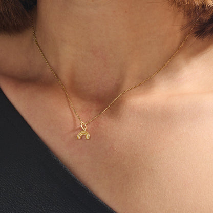 Rainbow Necklace in Gold
