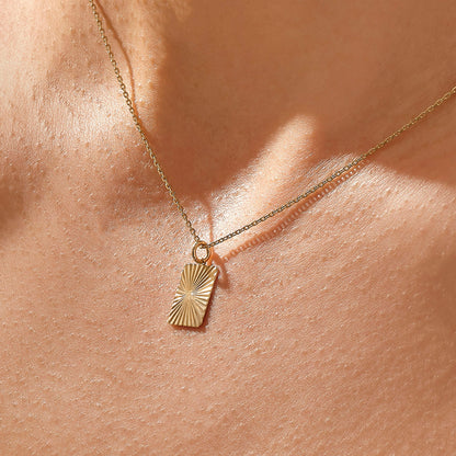 Rectangle Sun Necklace in Gold