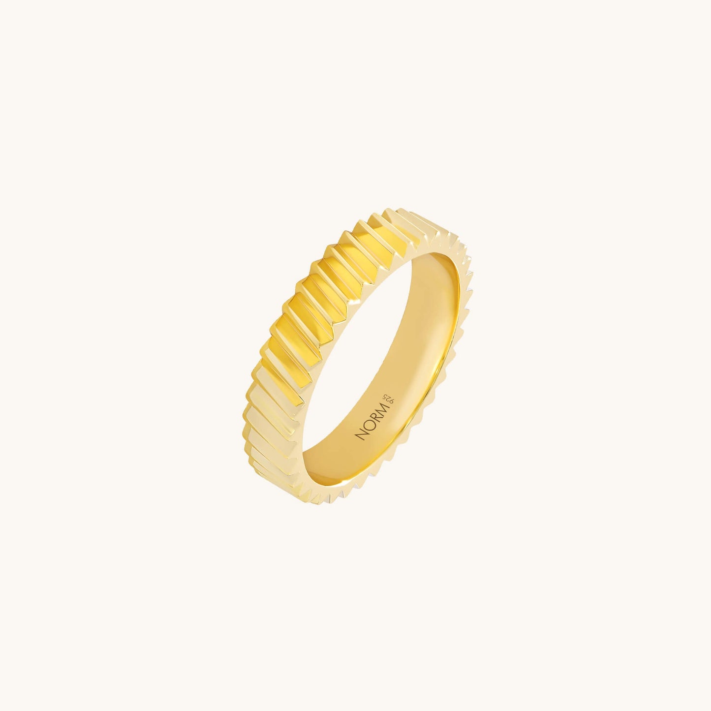 Ribbed Band Ring - Gold Vermeil