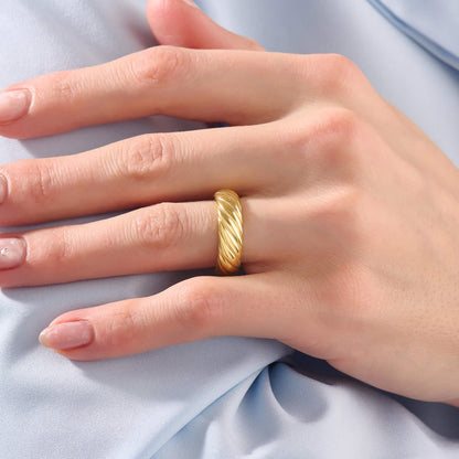 Ripple Band Ring - Gold Vermeil