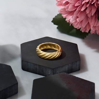 Ripple Band Ring - Gold Vermeil