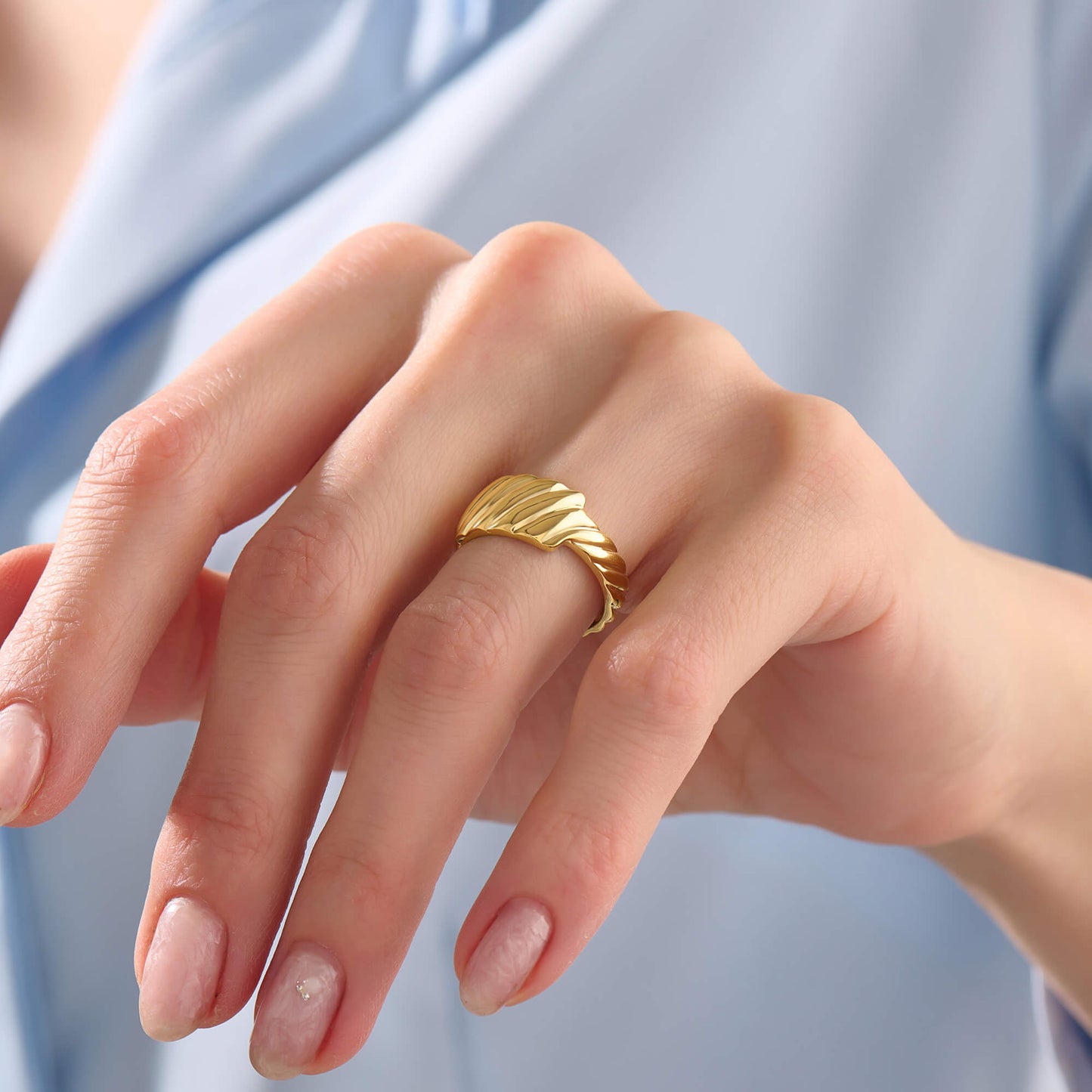 Ripple Statement Ring - Gold Vermeil